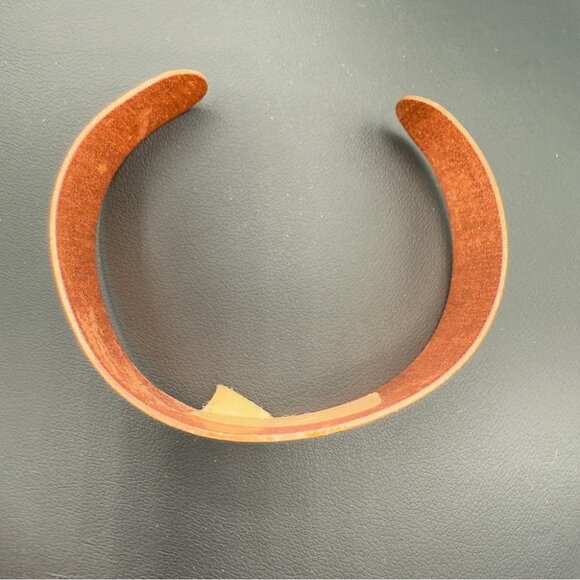 Sue Coleman Artisan Copper Cuff Bracelet with Hummingbird Floral Design Vintage - Picture 3 of 13